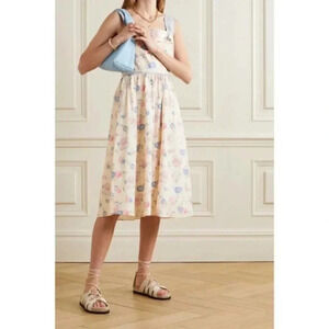 LoveShackFancy Carmine Floral Cotton Dress Pastel Cottagecore Retro Size 0